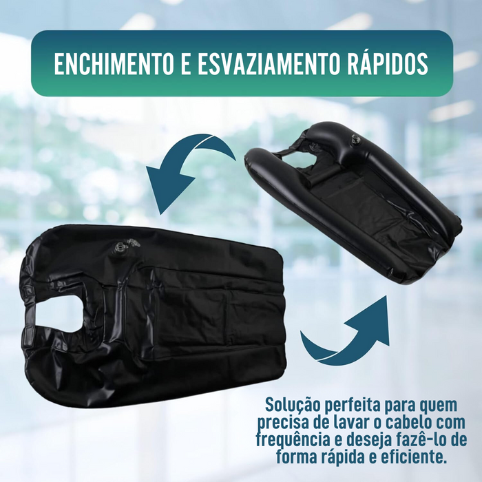 Lava Cabeças Portátil Insuflável e Ergonómico - Confortável e Seguro