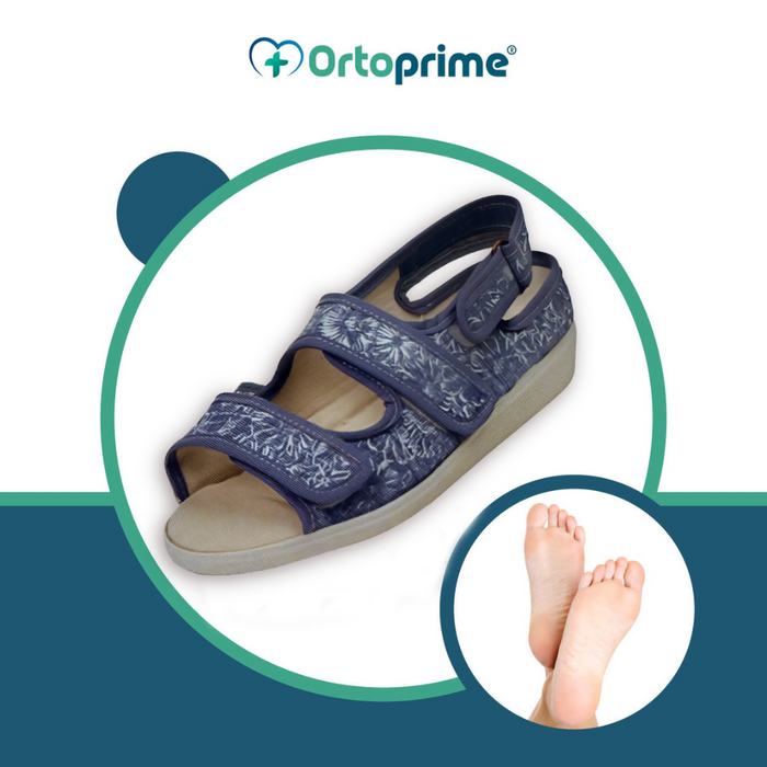 Sandálias de Verão Femininas | Estampa de Flores e Fecho de Velcro