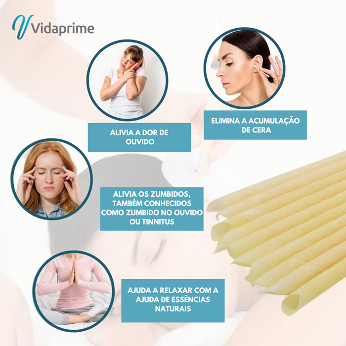 Velas para Limpeza de Ouvidos Segura e Eficaz - Pack de 12 Cones