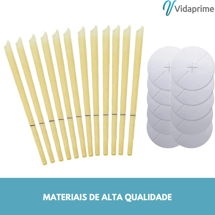 Velas para Limpeza de Ouvidos Segura e Eficaz - Pack de 12 Cones