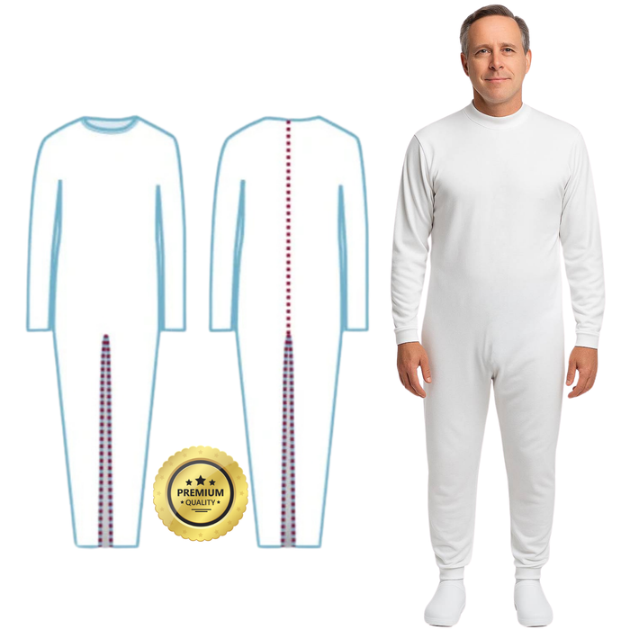 Pijama Anti-incontinência Manga Longa – Unissexo Duplo Fecho