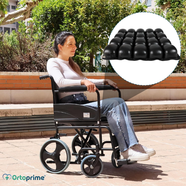 Almofada Antiescaras de Ar para Cadeira de Rodas com Bomba