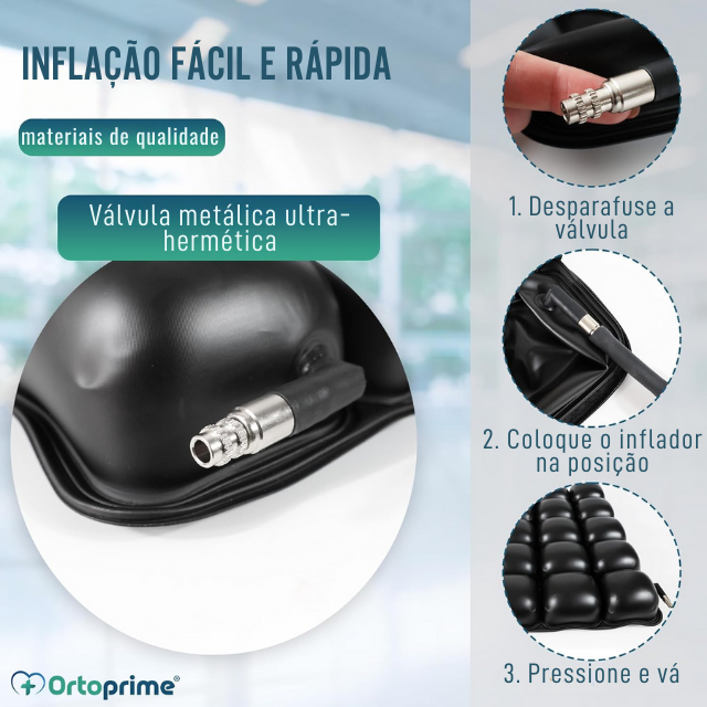 Almofada Antiescaras de Ar para Cadeira de Rodas com Bomba