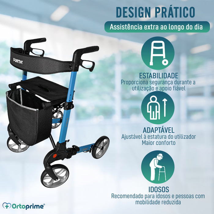 Andarilho para Idosos Dobrável com Pedal de Elevação e Assento