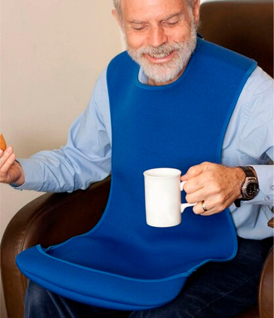 Babete para Adultos Reutilizável em Neoprene com Aba - Dois Tamanhos