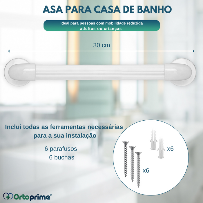 Pega de Duche Multifuncional Com Nervuras para Casa de Banho - 30 cm