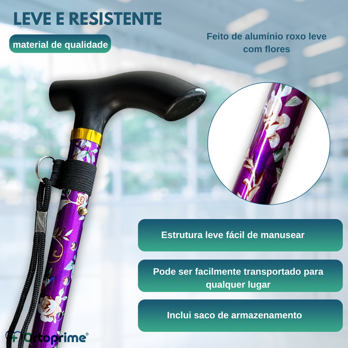 Bengala Extensível 5 Posições - Estampado Floral