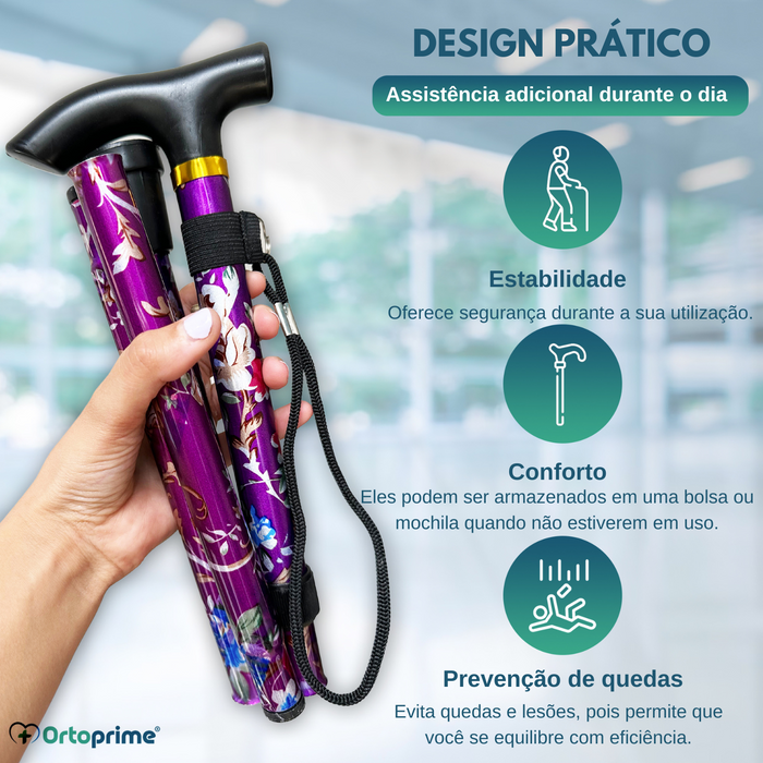 Bengala Extensível 5 Posições - Estampado Floral