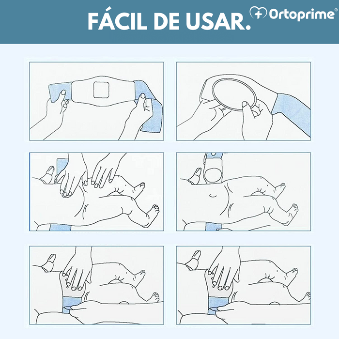 Cinta de Hérnia Umbilical para Bebés com 3 Almofadas