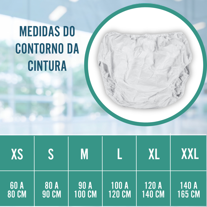 Cobre-fralda Incontinência Adulto | Calção Protetor Seis Tamanhos