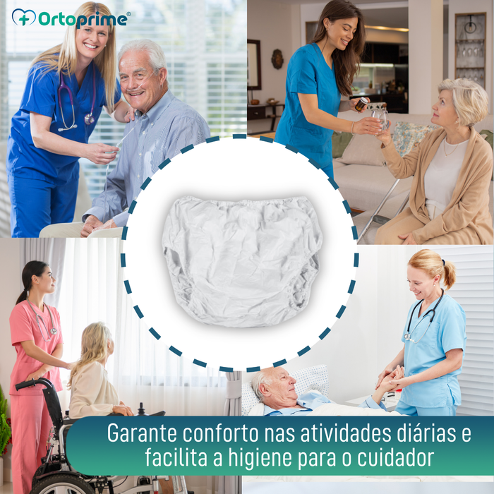 Cobre-fralda Incontinência Adulto | Calção Protetor Seis Tamanhos