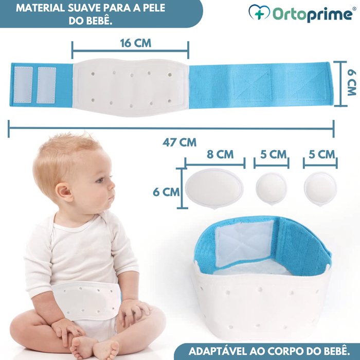 Cinta de Hérnia Umbilical para Bebés com 3 Almofadas