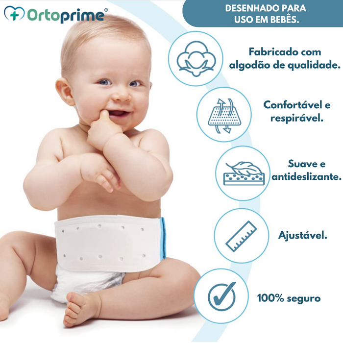 Cinta de Hérnia Umbilical para Bebés com 3 Almofadas