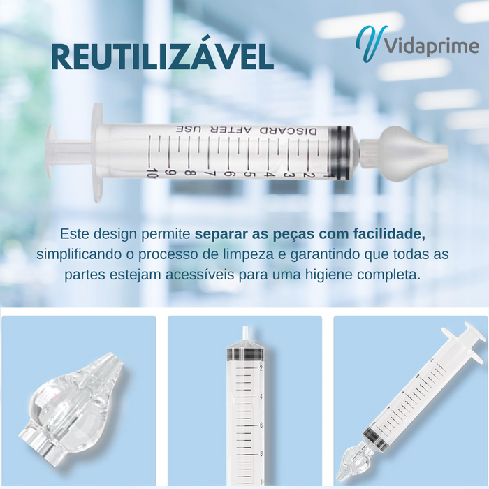 Seringa para Lavagem Nasal para Bebés e Adultos | 3 Unidades