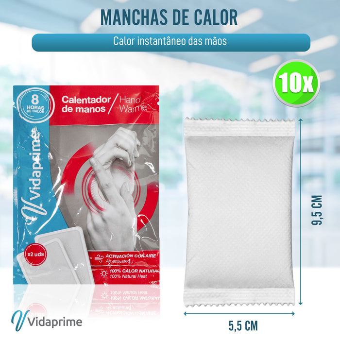 Parches Aquecedores de Mãos Térmicos Instantâneos | Pack x10 Uds