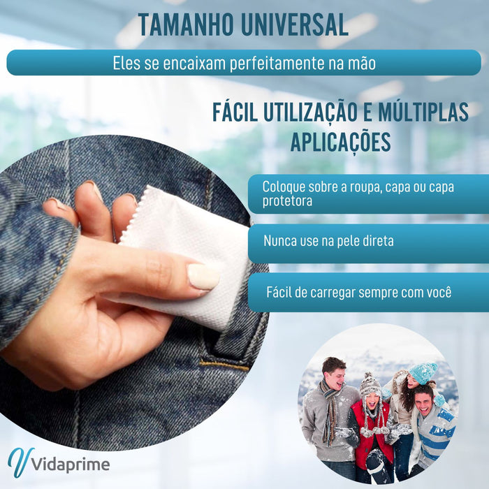 Parches Aquecedores de Mãos Térmicos Instantâneos | Pack x10 Uds