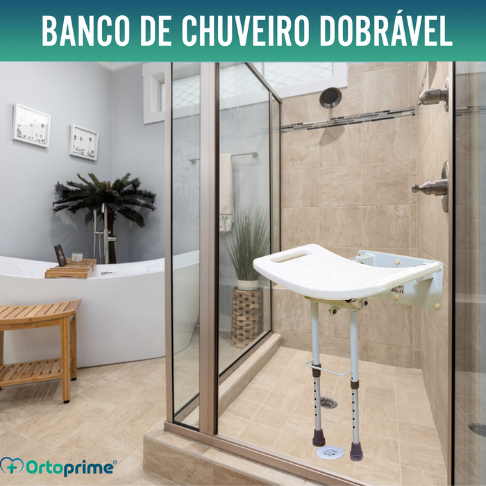 Banco Dobrável de Parede para Duches - 2 Variantes