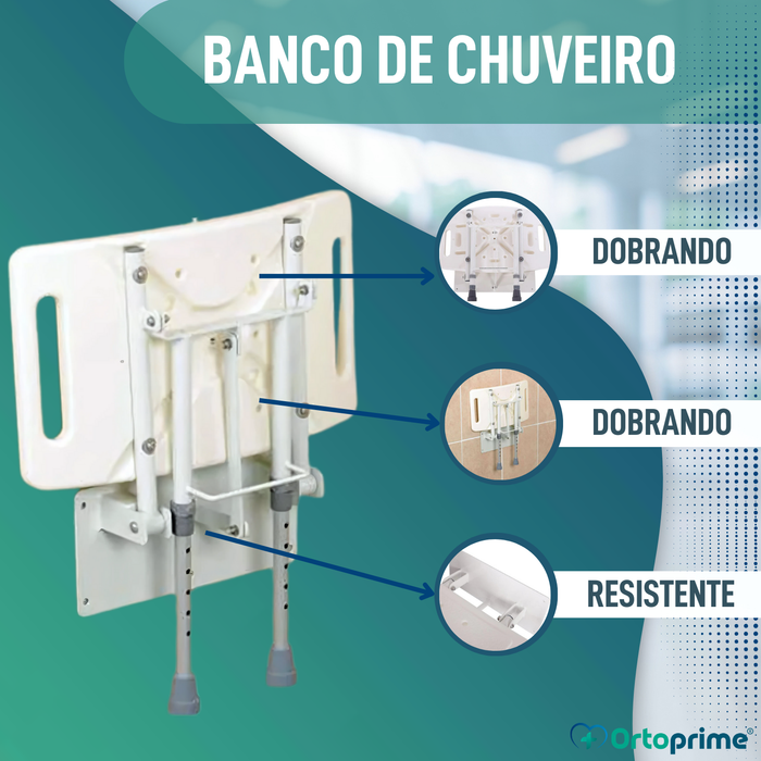 Banco Dobrável de Parede para Duches - 2 Variantes