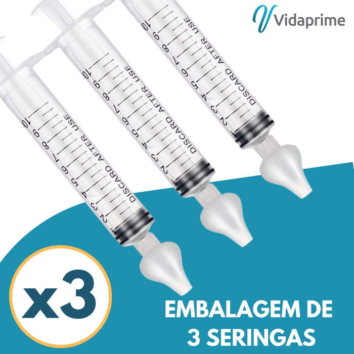 Seringa para Lavagem Nasal para Bebés e Adultos | 3 Unidades