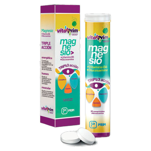 Magnésio Suplemento com Vitamina B6 e Glucosamina - Tríplice Ação