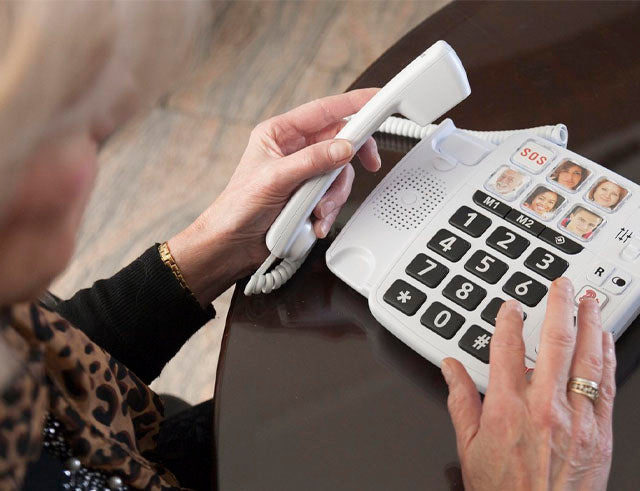 Telefone Fixo para Idosos com Teclas Grandes e Mãos Livres