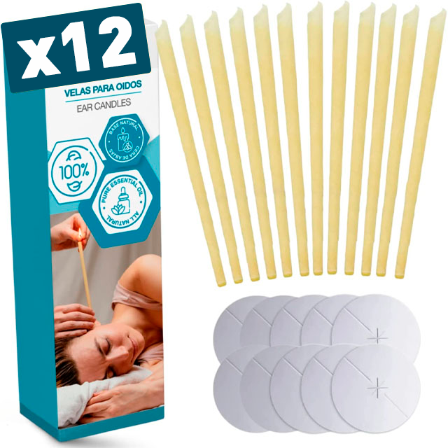 Velas para Limpeza de Ouvidos Segura e Eficaz - Pack de 12 Cones