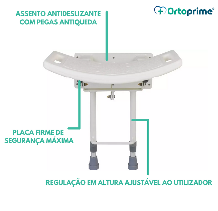 Assento de Banho Dobrável com Pernas de Parede