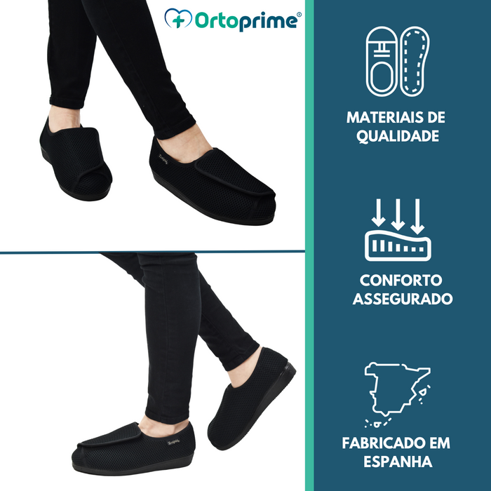 Sapato Exclusivo Para Pés Largos - Com Velcro