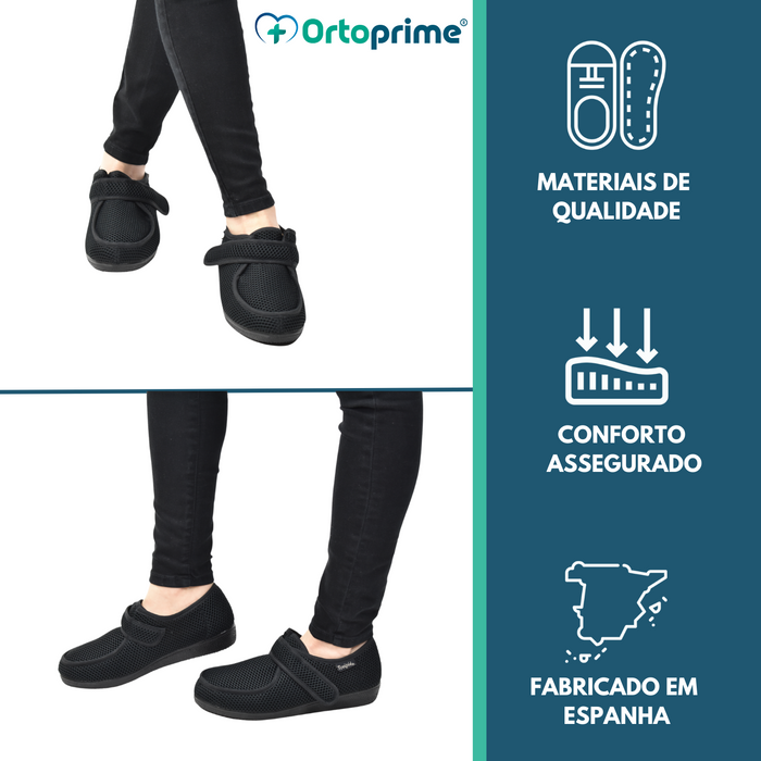Sapato Ortopédico de Luxo com Velcro - Para Cavalheiros
