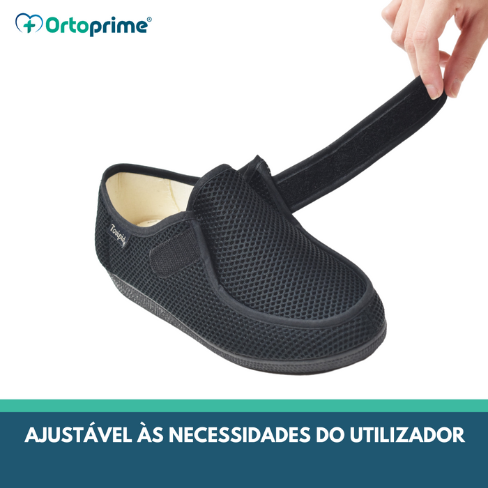 Sapato Ortopédico de Luxo com Velcro - Para Cavalheiros