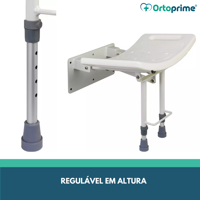 Assento de Banho Dobrável com Pernas de Parede