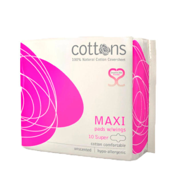 Pensos Higiénicos de Algodão com Alças Máxima Absorção - 10 Unidades