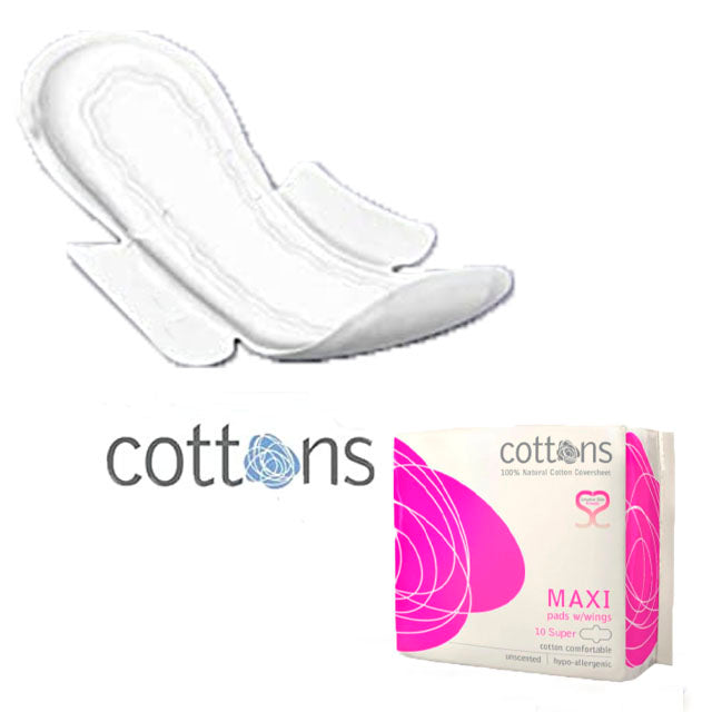 Pensos Higiénicos de Algodão com Alças Máxima Absorção - 10 Unidades