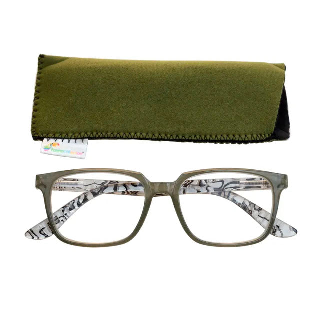 Óculos de Ver ao Perto com Armação Quadrada e Lentes Amplas - Modernos