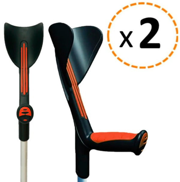 Muletas Anatómicas Ajustáveis Vermelho - Pacote de 2 Unidades