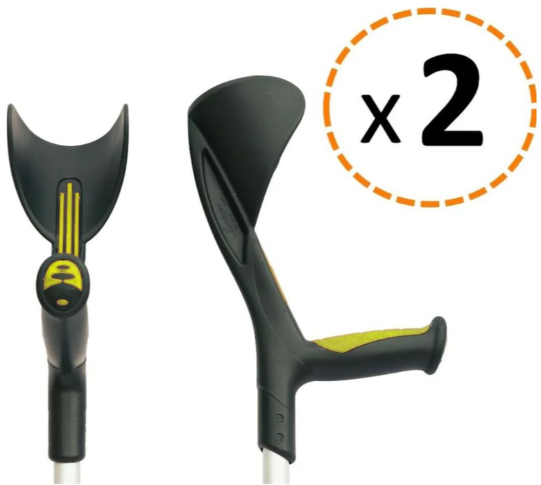 Muletas Anatómicas Ajustáveis Verde Pistache - Pacote de 2 Unidades