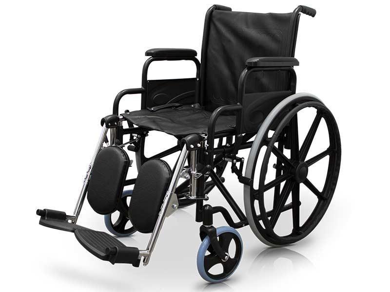 Cadeira de Rodas em Aço com Apoio para Pés - Mercadoria