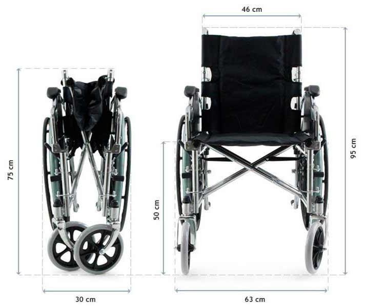 Cadeira de Rodas Dobrável em Aço Cromado - PlusLife