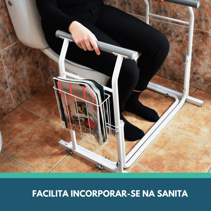 Apoio de Braços Sanitário Portátil com Porta-Revistas