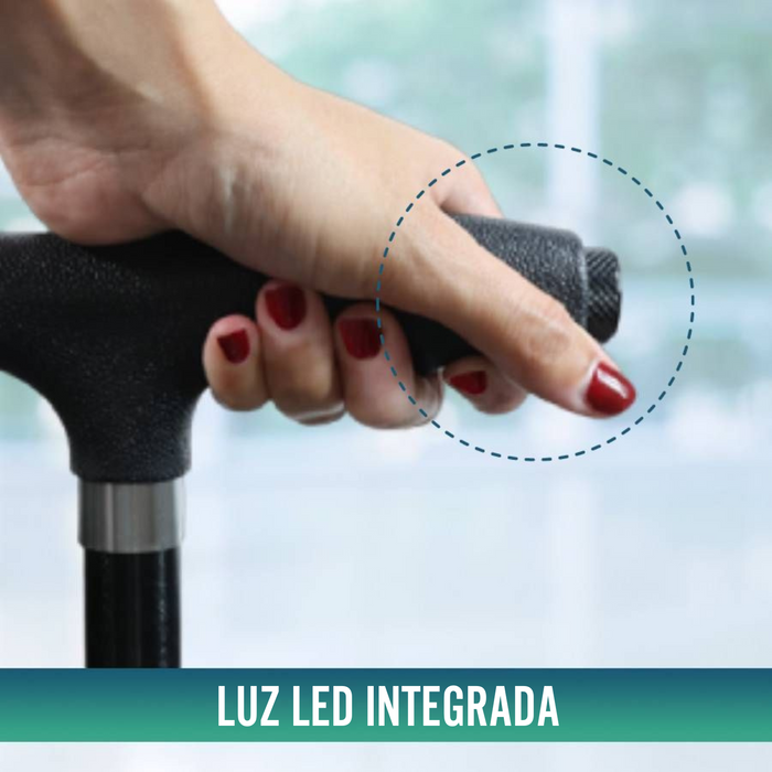 Bengala Dobrável para Idosos Extensível com Luz LED