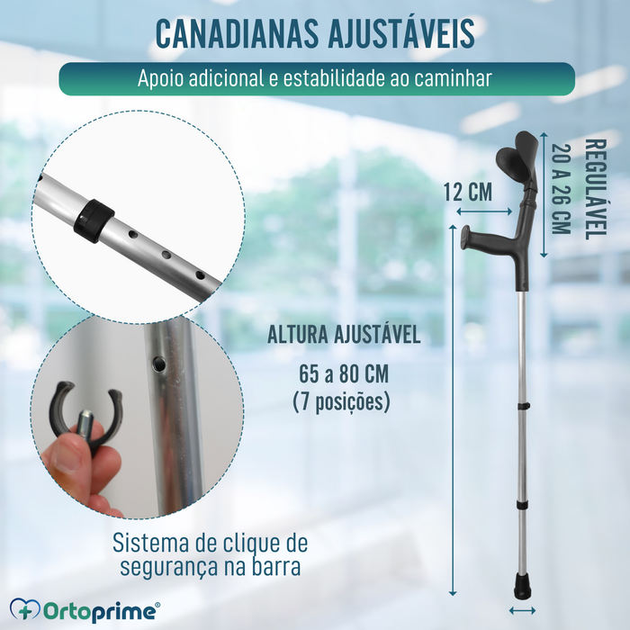 Muletas Ajustáveis com Almofadas Adesivas