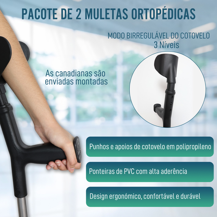 Muletas Ajustáveis com Base Ampla