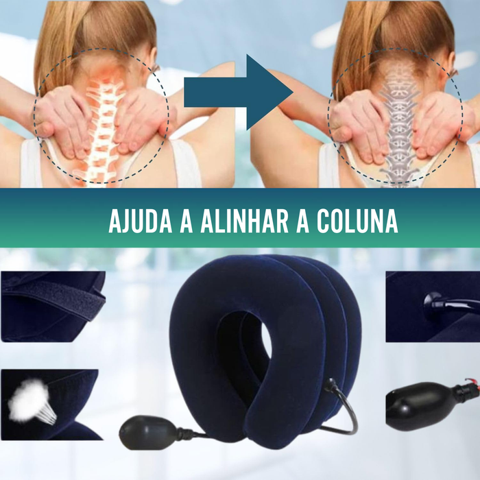 Almofada Ergonómica em Ferradura para Tração Cervical com Bomba