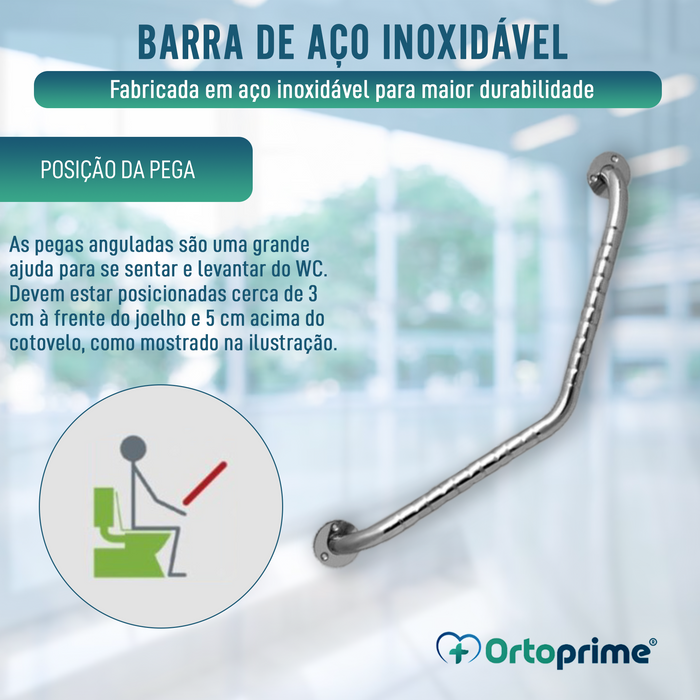 Barra de Aço Inoxidável com Ângulo de 135º