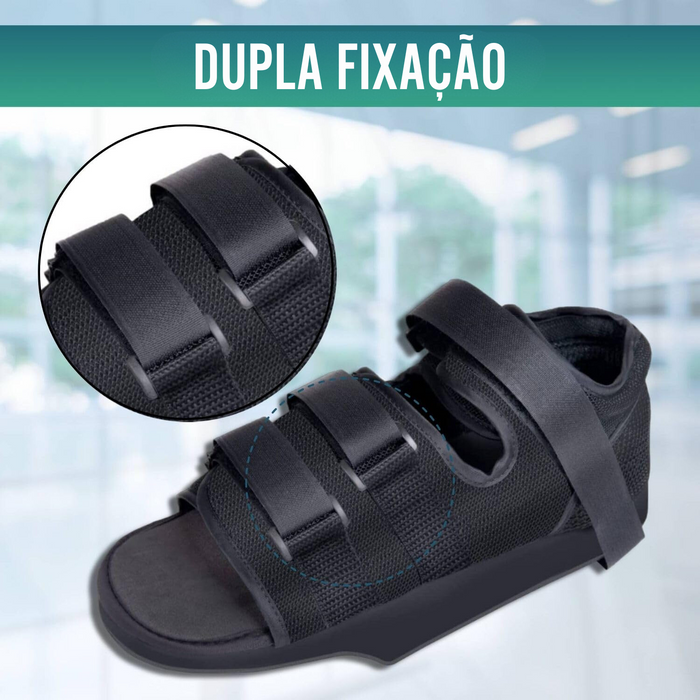 Sapato Pós-Cirúrgico Bilateral Ajustável com Velcro - 3 Tamanhos