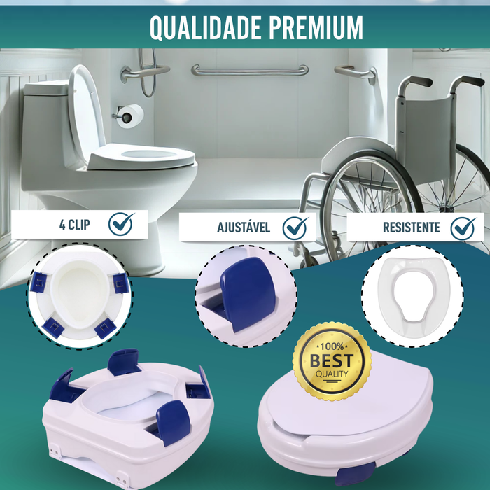 Elevador WC Adulto 11 cm | Alçador WC Ortopédico 4 Clips