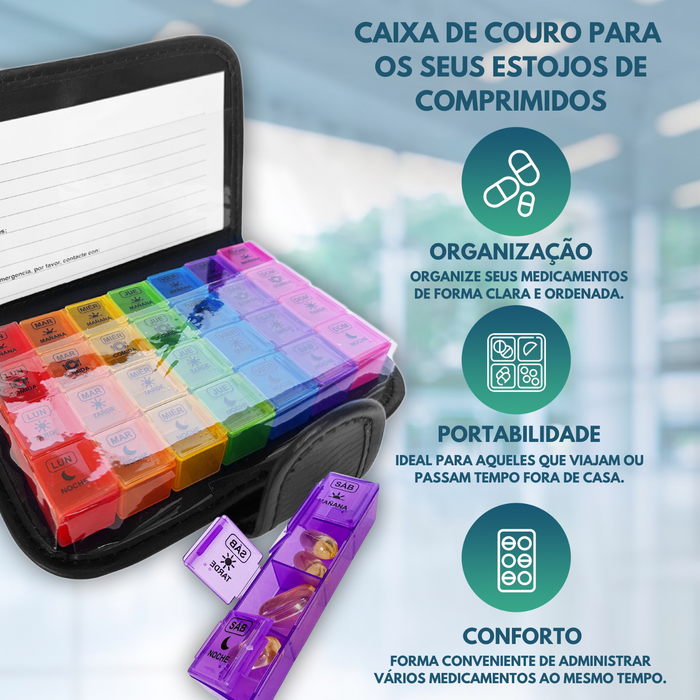 Caixa de Comprimidos com Estojo - Doses Semanais—