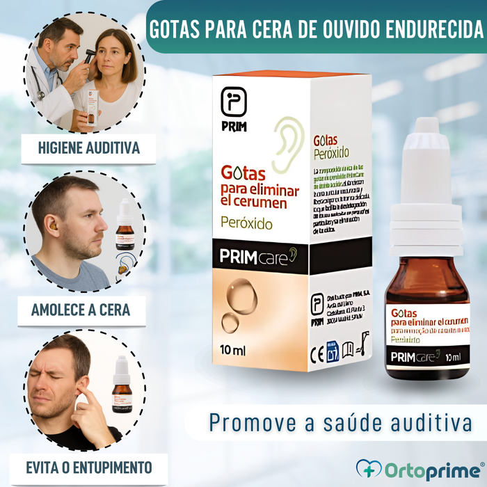 Gotas para Eliminar Cera de Ouvidos | Peróxido 10ml