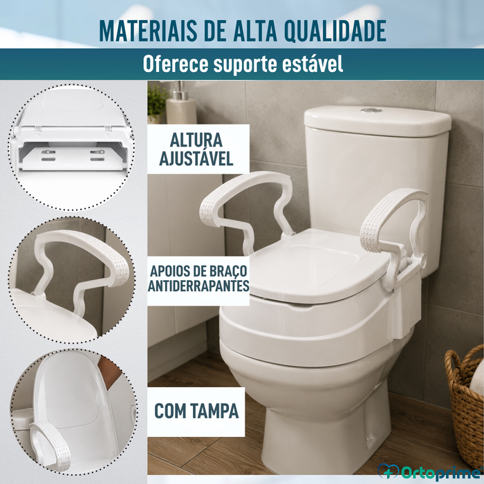 Elevador WC 3 Alturas Reguláveis | Assento com Tampa