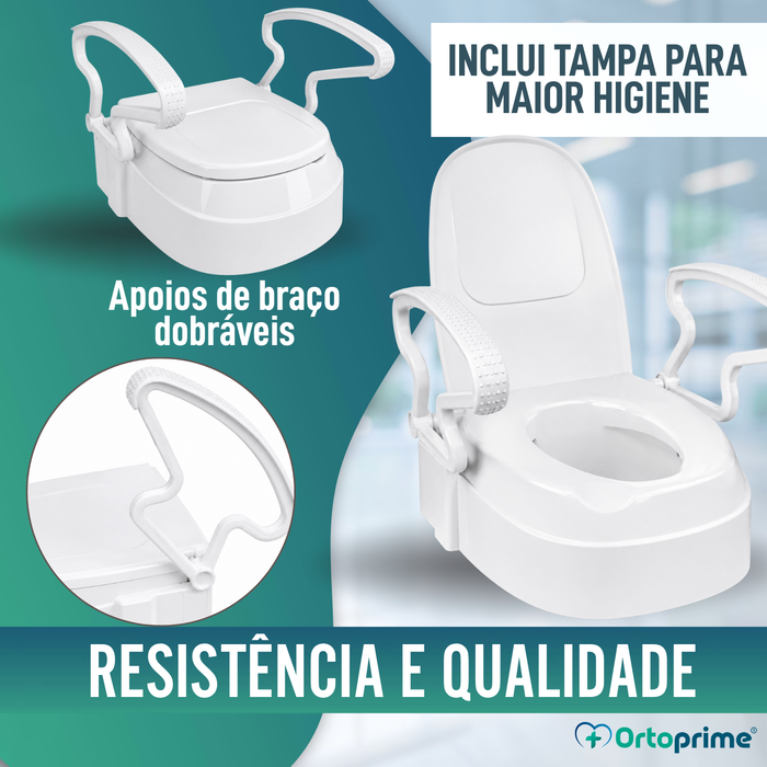 Elevador WC 3 Alturas Reguláveis | Assento com Tampa